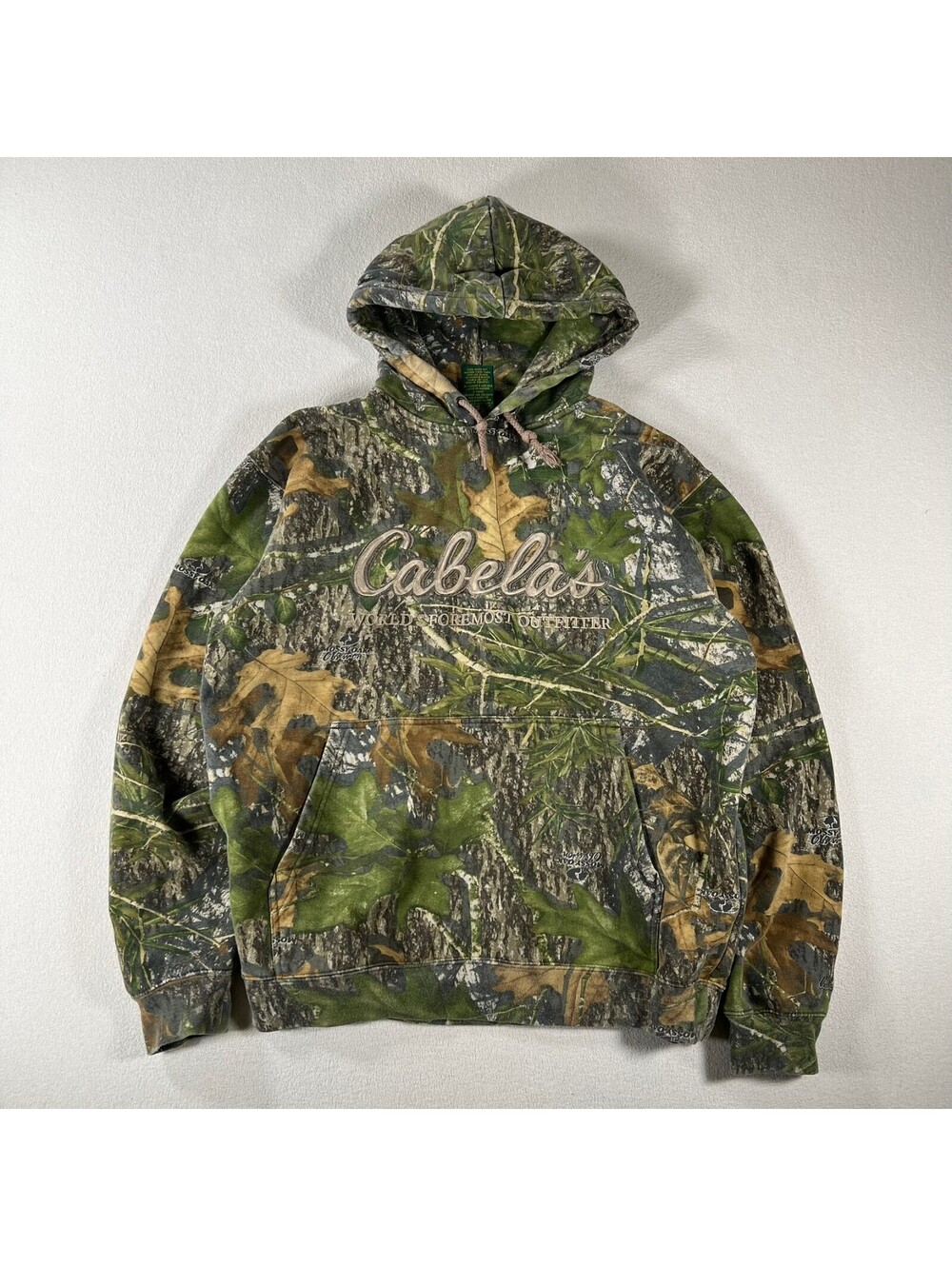 Cabela's World's "Foremost Outfitter" Mossy Oak Camo Hoodie